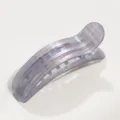 Curved iridescent acetate hair claw clip, elegant duckbill hair accessory for women. - Gray Multicolor