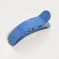 Blue denim pattern curved hair claw clip acetate minimalist elegant hair accessory for women - Faux Denim Texture