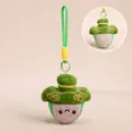 Goujian sword plush keychain creative cultural souvenir cute green hanging ornament bag charm - Cloud Pattern Smile / 12cm / Green