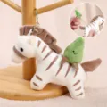 Cute pullable zebra plush keychain cute animal bag charm fluffy stuffed doll pendant accessory - Pull-out Bamboo Shoot & Zebra Keychain