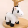 Cute plush zebra keychain bag pendant fluffy cartoon animal doll toy for kids and adults - approx 12CM / White