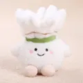 Cute white garlic bird plush toy pendant, soft bag charm and cute keyring accessory. - Badminton Style / Approx. 12cm / White