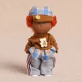 Cute Spanish style mini doll toy set with orange curly hair and fashionable clothes. - 14cm / Little Potato 003