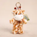 Portachiavi in peluche giraffa simpatico, ciondolo borsa animale morbido per regali bambini - Giraffa - Marrone Chiaro