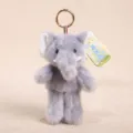Simpatico portachiavi elefante di peluche grigio, morbido accessorio borsa per uso quotidiano. - Elefante-Grigio