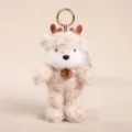 Simpatico peluche cervo portachiavi ciondolo morbido animale borsa ciondolo per regalo. - Cervo - Kaki