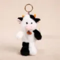 Simpatico portachiavi in peluche mucca bianco e nero borsa ciondolo regalo per bambini - Bianco Mucca