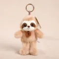 Simpatico portachiavi in peluche bradipo ciondolo morbido animale per borse e zaini carini. - Faduso - Marrone Chiaro