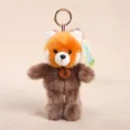 Simpatico portachiavi in peluche panda rosso morbido animale ciondolo per borsa - Panda Rosso - Marrone