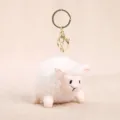 Cute plush sheep keychain variant, fluffy white stuffed animal bag charm accessory pendant. - Prone Position Little Sheep / 11cm Size / White