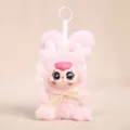 Lindo colgante de muñeca de conejo de peluche de vinilo llavero para bolso esponjoso - Rosa