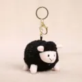 Cute black sheep plush keychain variant, fluffy stuffed animal bag pendant and toy gift. - Prone Position Little Sheep / 11cm Size / Black