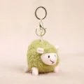 Cute sheep plush keychain bag charm soft animal pendant toy for kids gift fluffy decor - Prone Position Little Sheep / 11cm Size / Green