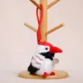 Simpatico portachiavi in peluche di uccello con cordino rosso, ciondolo borsa morbido. - Corda a Mano Gru della Manciuria Circa 10cm