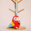 Carino pappagallo peluche portachiavi rosso soffice uccello ciondolo borsa giocattolo - Corda a Mano Ara Circa 10cm