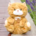 Micio di peluche arancione tigrato, dolce bambola di peluche seduta per casa. - Gatto pigro seduto - Arancione / 35 cm