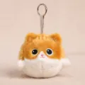 Lindo gato de peluche llavero bola de descompresión bolso colgante muñeca suave - Bola antiestrés gato naranja