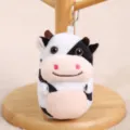 Simpatico portachiavi con peluche di mucca morbido animale ciondolo borsa giocattolo. - Ciondolo Vitellino Paffuto / Circa 10cm
