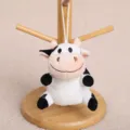 Simpatico ciondolo mucca di peluche portachiavi, morbido giocattolo imbottito per borsa. - Ciondolo Vitellino Seduto / 12cm