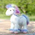 Cute Rainbow Unicorn Plush Toy White Stuffed Animal with Colorful Mane and Horn Gift SKU - 32cm / Standing Rainbow Unicorn - 32cm - White