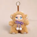 Lindo felpa vinilo muñeca llavero animal colgante esponjoso juguete bolso encanto decoración - Tostado
