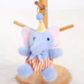 Blauer Elefant Plüsch Schlüsselanhänger Variante, süßer Taschendanhänger mit Hut und Hose. - Orange