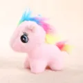 Cute pink pony unicorn plush toy keychain with colorful rainbow mane and tail pendant. - Colorful Pony (Pink)