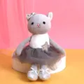 Süße Ballett-Katze Plüschtier Puppe mit weichem Fell, Tüllrock und Schuhen. Ideales Geschenk. - Graue Ballett-Katze