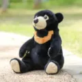 Peluche realistico di orso nero, simpatica bambola di orso lunare per regalo. - 25cm / marrone nero