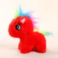 Cute colorful pony plush toy keychain, vibrant rainbow mane design, soft doll pendant. - Colorful Pony (Red)