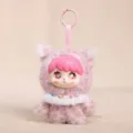 Pink plush leopard vinyl doll pendant cute fluffy toy keychain bag ornament gift - Vinyl Doll Leopard Pendant / 13cm / Gray