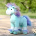 Standing rainbow unicorn plush toy cute stuffed animal pony doll birthday gift for kids - 32cm / Standing Rainbow Unicorn - 32cm - Green