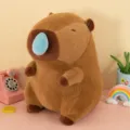 Niedliches Capybara Plüschtier mit blauer Rotznase, weiche Stofftier Puppe als Geschenk. - Capybara mit Laufnase - 40cm - Braun