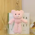 Lindo llavero de peluche de cerdo rosa, colgante de bolso de animal de peluche con anillo. - Colgante de Cerdo / Cerca de 20cm