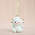 Simpatico portachiavi pecora in peluche verde menta, ciondolo bambola agnello morbido. - Verde
