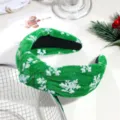 Noel vert velours sequin noue bandeau large cerceau de cheveux accessoires de fete - Flocon de Neige Pailleté Vert