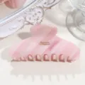 Pink acetate hair claw clip vintage marble design elegant hair accessory for women daily wear - Medium Crescent - Pink Marble
