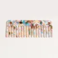 Tortoise shell acetate wide tooth hair comb for anti-static detangling and hair styling. - Colorful