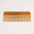 Tortoiseshell acetate wide tooth comb detail shot, anti static hair styling comb for women. - Tan
