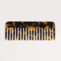 Tortoise shell acetate wide-tooth hair comb, anti-static styling comb for long hair. - Yellow Leopard