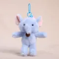 Simpatico portachiavi in peluche con elefante blu, morbido ciondolo per borsa e chiavi. - Elefante profumato con gambe a penzoloni - Circa 17 cm / 72 g