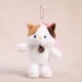 Grazioso portachiavi in peluche di gatto, ciondolo borsa morbido con chiusura rosa. Ottimo accessorio quotidiano. - Gattino con gambe a penzoloni profumato - circa 17cm/72g