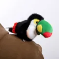 Cute plush toucan shoulder toy, soft stuffed bird doll for kids, fun gift and cute bag pendant. - Shoulder Perching Toucan - 12cm