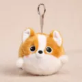 Llavero de peluche de corgi suave y lindo, dije de bolso de animal de peluche para niños. - Pelota antiestrés cachorro