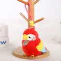 Cute macaw plush toy bag pendant, colorful stuffed parrot keychain for kids and daily use. - Macaw Wristlet Charm - 12cm - Red