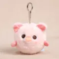 Llavero de cerdo de peluche rosa lindo bolso amuleto juguete esponjoso para regalo - Pelota antiestrés cerdito