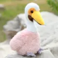 Cute pelican plush toy pink stuffed bird doll soft companion toy for home decor gift. - Pink