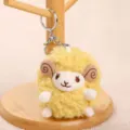 Pecora peluche portachiavi soffice animale bambola borsa ciondolo regalo accessorio - Ciondolo Pecorella / Misura 9cm / Giallo