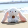 Cute white plush bunny toy, soft rabbit doll with long ears and lovely pendant for gifts. - Scented Chubby Rabbit - Approx. 17cm/170g