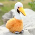 Cute pelican plush toy, orange and white stuffed bird doll for kids home decor gift. - Orange